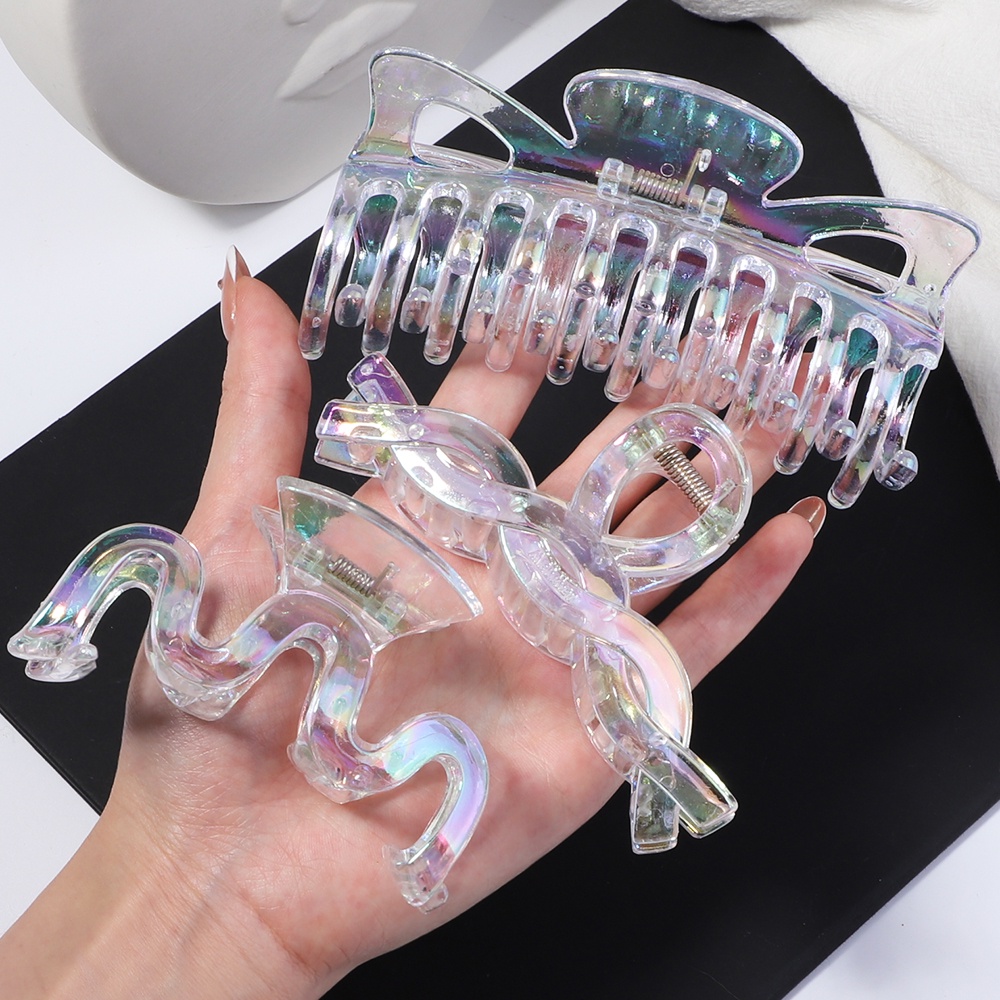 Kẹp tóc càng cua KIDSBOWS trong suốt nhiều màu hình học cho nữ