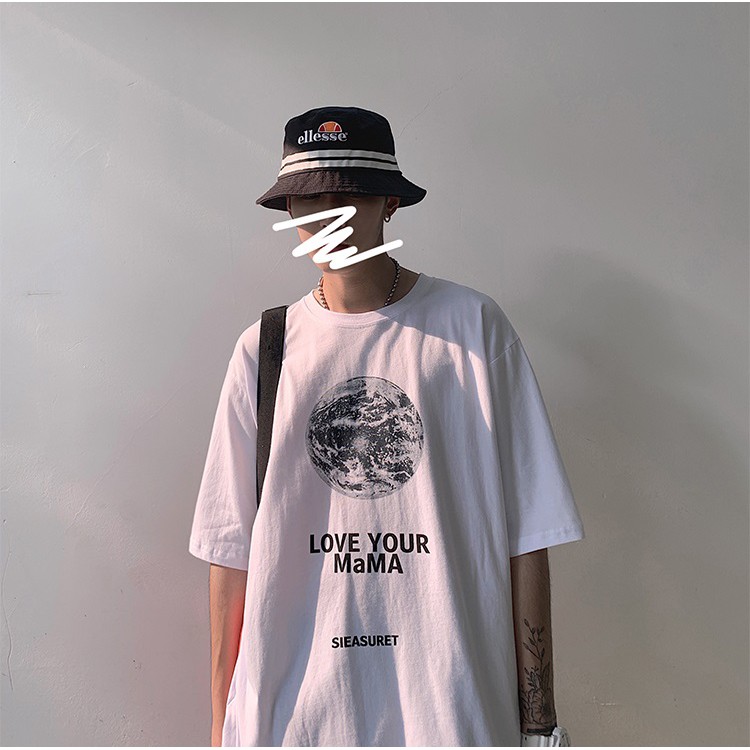 Áo thun nam form rộng in hình trái đất, áo phông tay lỡ Yinxx Unisex ATL41