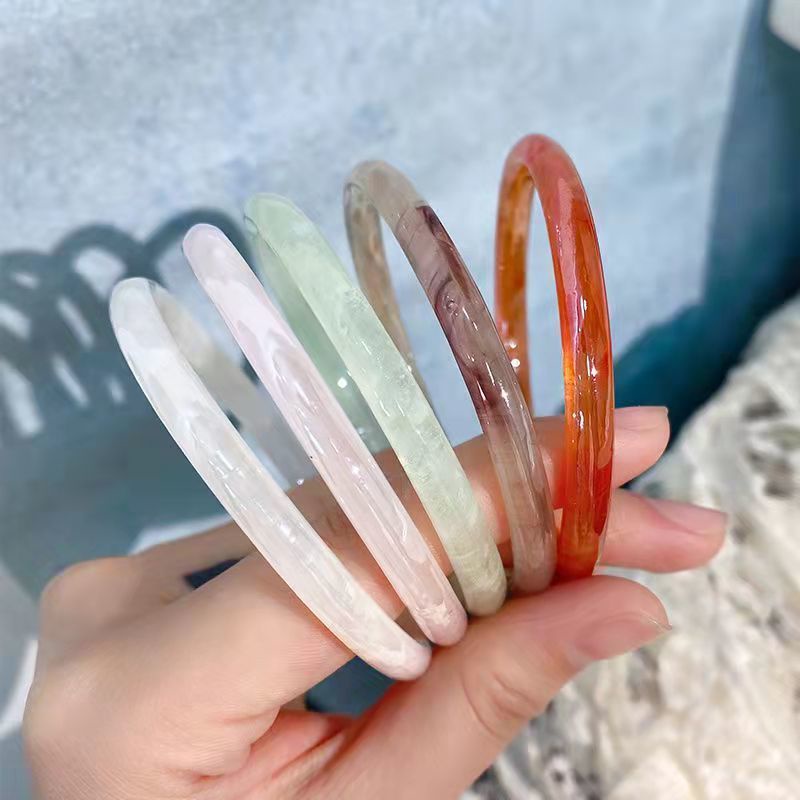 Vòng Đeo Tay Gắn Hạt Ngọc Bích Nhân Tạo Phụ Kiện Quần Áo Cổ Điển Bé Gái Chuông Vàng Một Bước Một Vòng Giả Ngọc Bích Phụ Kiện Quần Áo Han 5.28