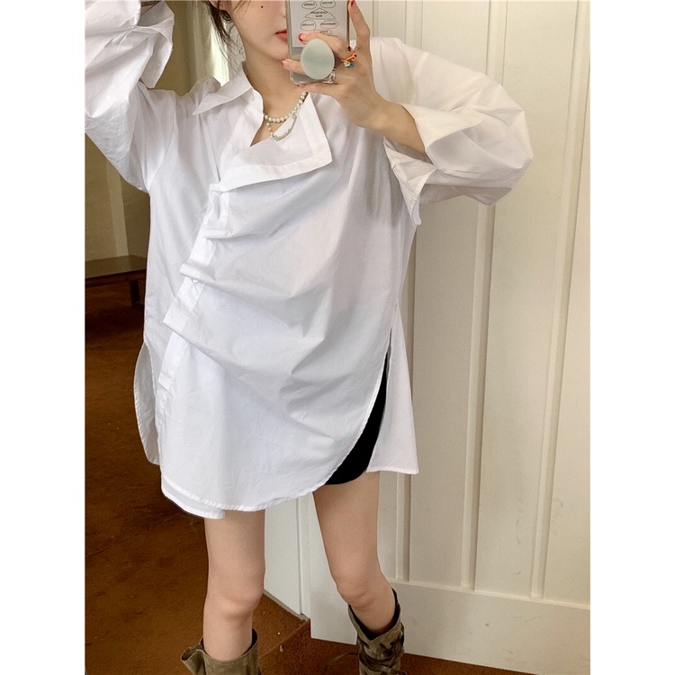 Áo Sơ Mi Tay Dài Dáng Rộng Thiết Kế Mỏng Thời Trang Mùa Thu Dành Cho Nữ