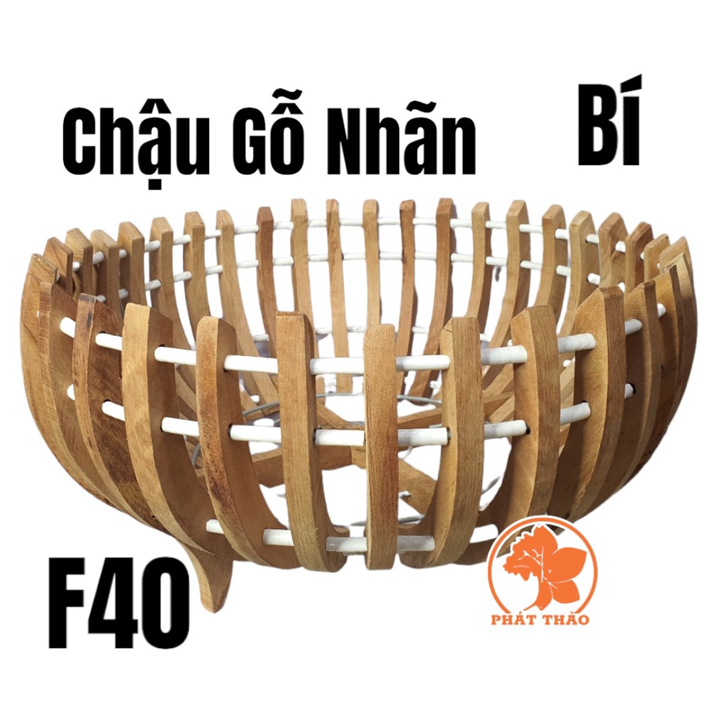Chậu Gỗ  Trồng Lan  40cm TẶNG móc treo và lưới lót chậu