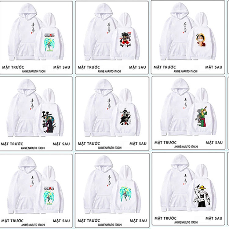 Áo One Piece - BST áo Hoodie trắng luffy ace zoro one piece mẫu mới áo chất đẹp giá rẻ