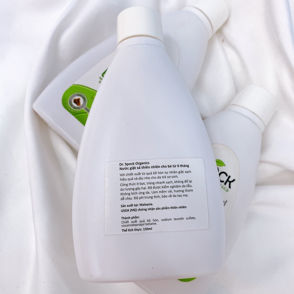 Nước giặt xả Dr. Spock Organics cho bé từ 0 tháng 150ml