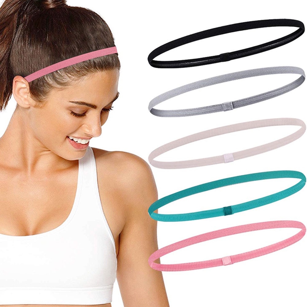 Băng đô thể thao chống trượt chặn mồ hôi, co giãn headband tập Gym, bóng rổ, chạy bộ,  bóng đá, bóng chuyền 10mm