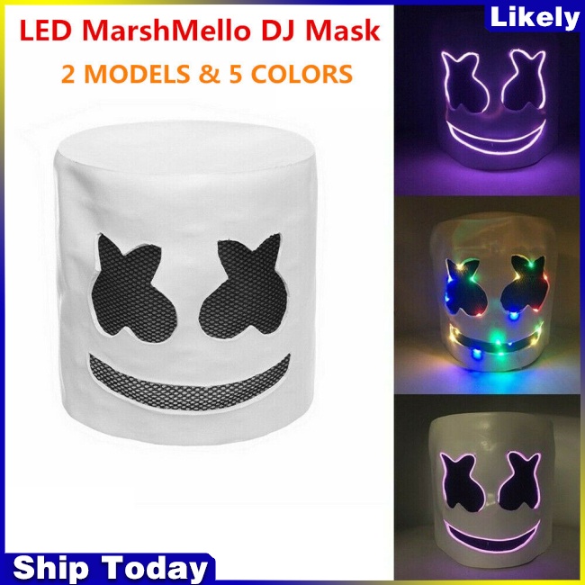 Mặt Nạ Hóa Trang MarshMello DJ Có Đèn LED Sáng Tạo