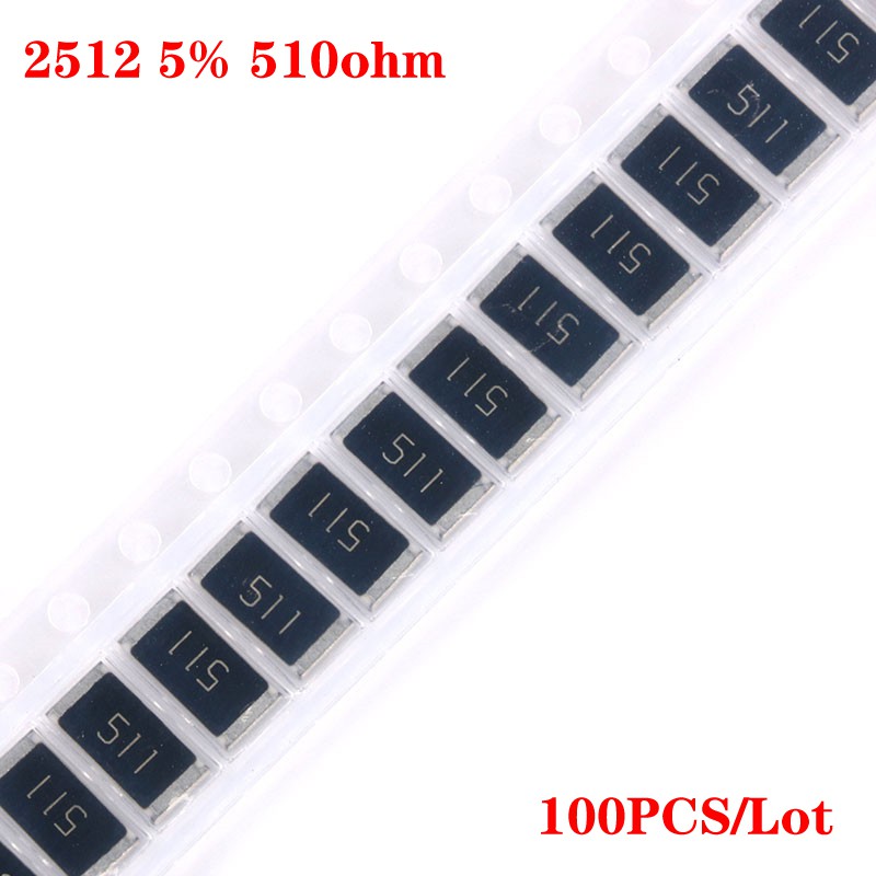 100 Chiếc 2512 Điện Trở Chip SMD 510R 510ohm 511 1W Điện Trở SMD