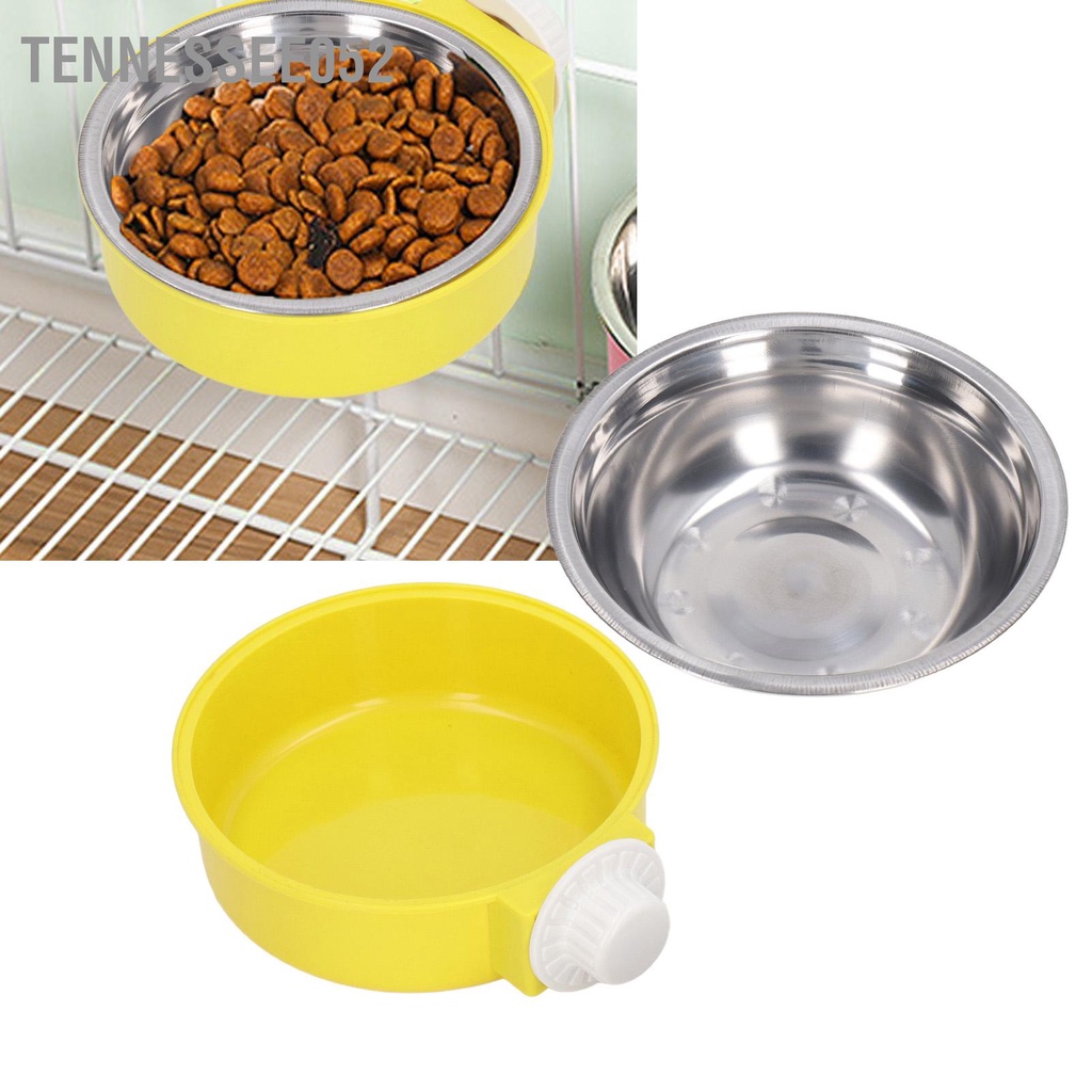 Tennessee052 Treo bát đựng thức ăn cho thú cưng Làm dày bằng thép không gỉ Cố định lồng Bát đơn chó mèo