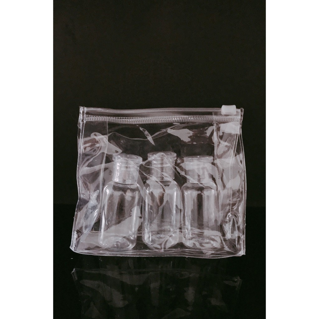 Bộ chai nhựa chiết du lịch - chai nhựa rỗng 30ml - túi nhựa PVC loại dày, có Ziplock