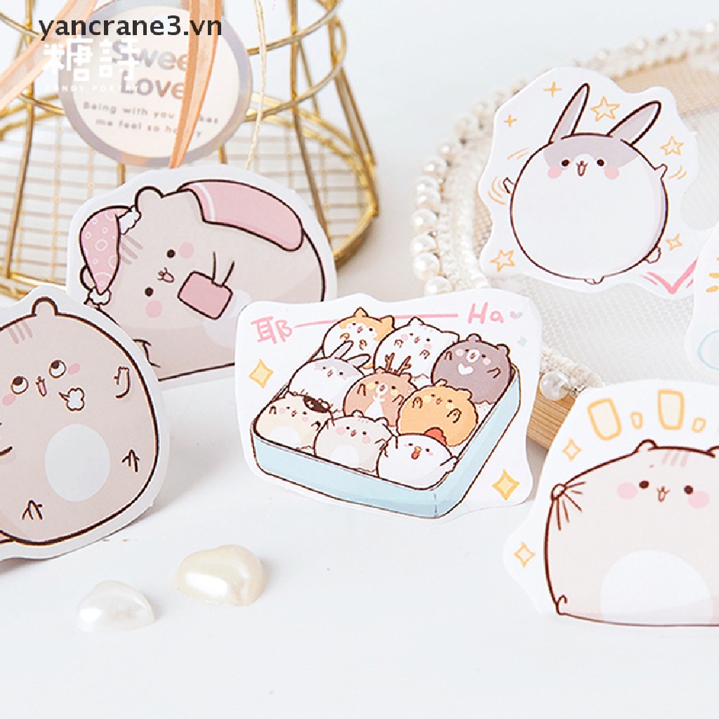 Set 45 nhãn dãn hình chuột hamster dễ thương đáng yêu dùng trang trí sổ tay diy