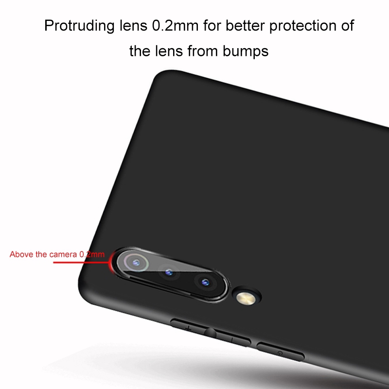 Ốp điện thoại silicone màu đen matte thời trang cho Xiaomi Redmi Note 7 6 5 Pro 7 Go 6A S2 5 Plus