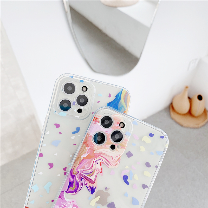 Suitable for oppo A5/A3S A53 2020 A52020/A92020 female A7/A5S/A12 A8/A31 2020 A15personality ins rendering color splash ink  Shockproof Phone Soft TPU Case