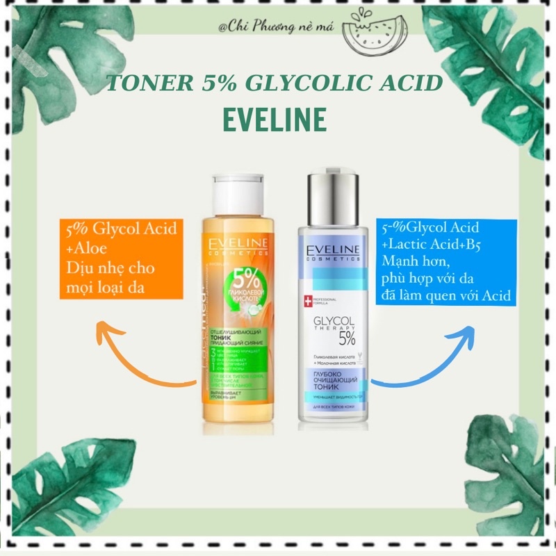 TONER EVЕLINE 5%GLYCОLIC ACID-GLYCOL THERAPУ CHO DA CĂNG BÓNG,MỜ THÂM MỤN