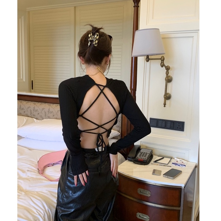 QADCOL  Áo Thun Dáng Ôm Thiết Kế Quyến Rũ Thời Trang Dành Cho Nữ