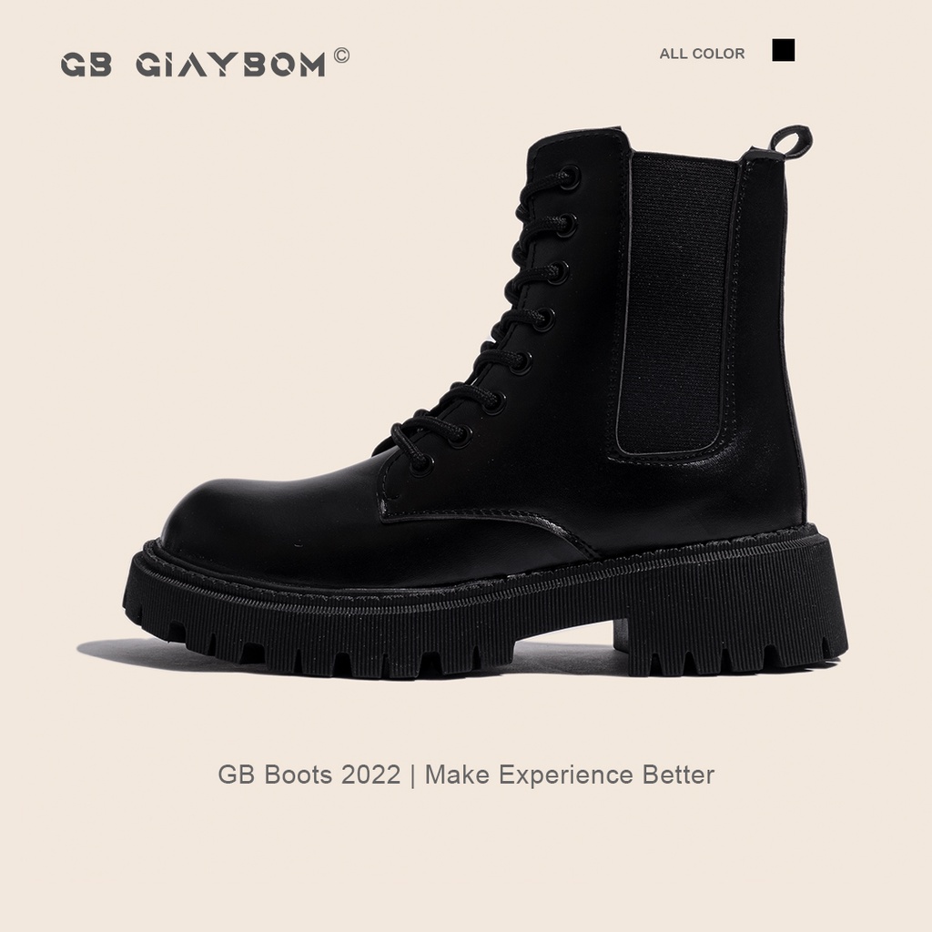 [Mã WABRMH99 giảm 12% đơn 99K]Giày Boot Nữ Cổ Cao Cột Dây Cao 4 cm giayBOM B1634