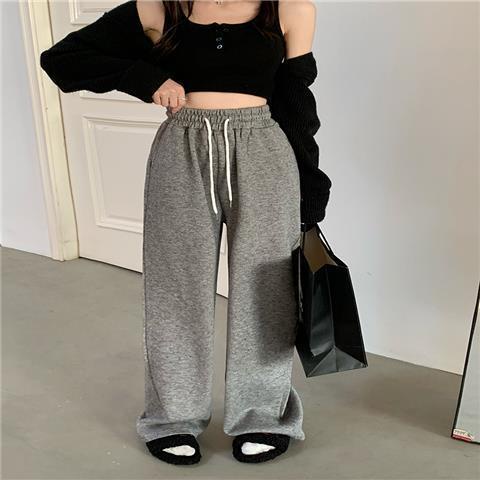 Quần Thể Thao Ống Rộng Lưng Cao Dây Rút Mẫu Mới Cho Nữ