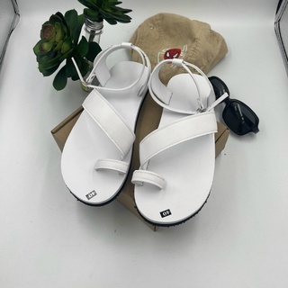 Dép xăng đan nữ đế bằng màu trắng ( sandal đồng nai )