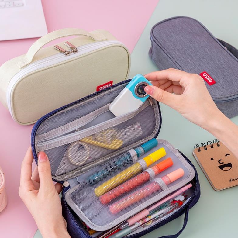 Túi đựng bút vải KOGANO hộp đựng bút học sinh túi vải canvas chống nước có chia ngăn cỡ lớn SP-001426