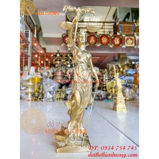 Tượng nữ thần công lý bằng đồng phong thủy