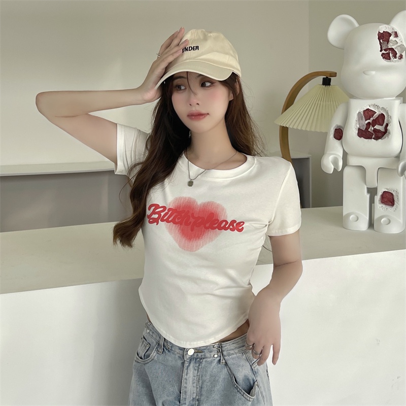 Áo Thun Tay Ngắn Cổ Tròn In Họa Tiết Thời Trang Dành Cho Nữ