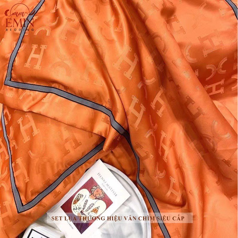 Bộ chăn ga gối lụa EMIN Bedding siêu mềm mịn,sang trọng