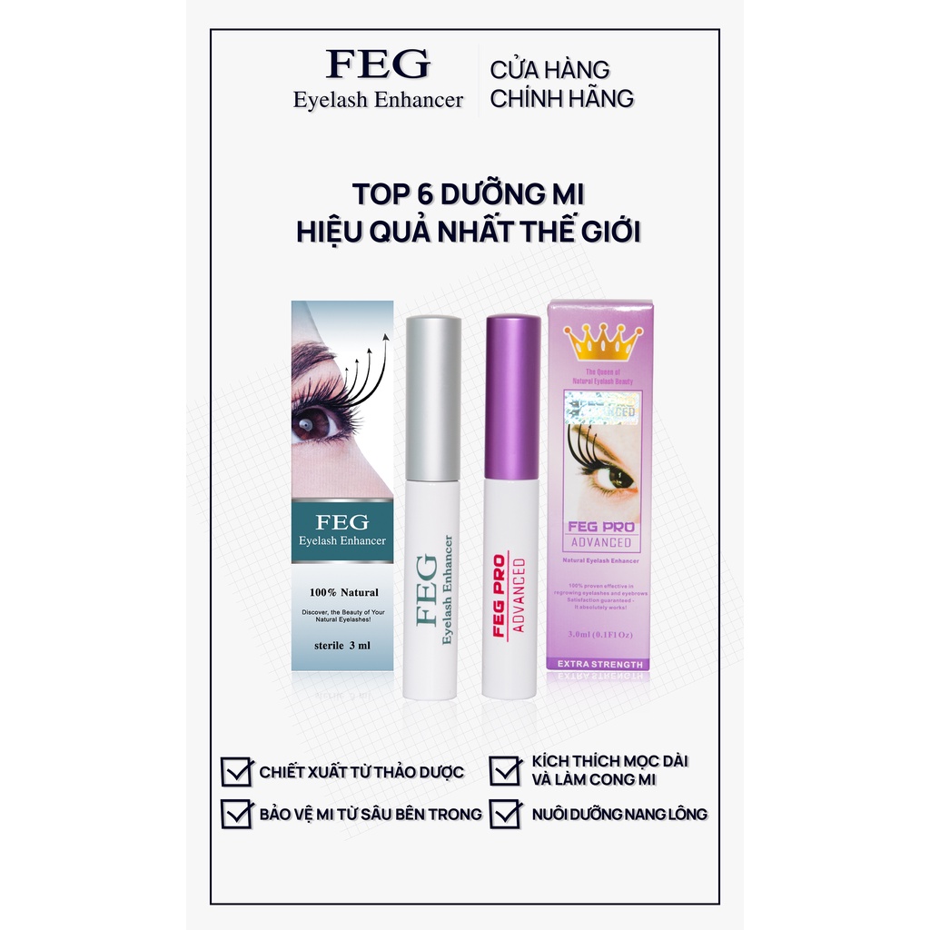Combo Serum Dưỡng Mi FEG Toàn Diện - Mi dài,dày cong vút sau 14 ngày | BigBuy360 - bigbuy360.vn