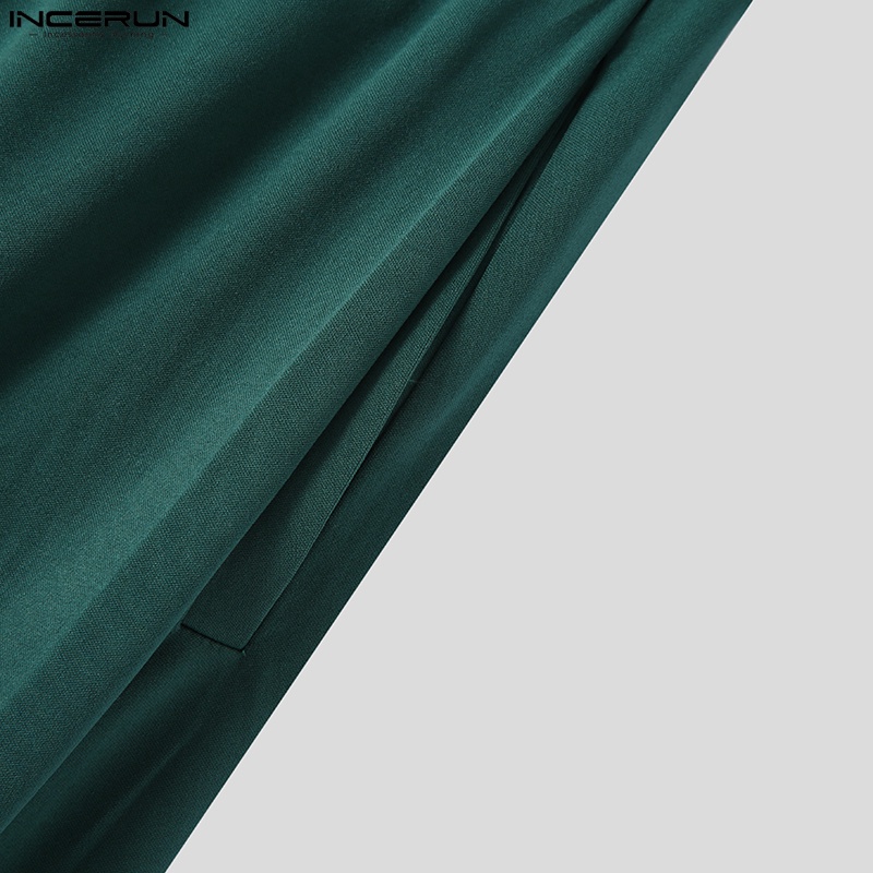 Quần dài INCERUN lưng thun rút dây màu trơn dành cho nam