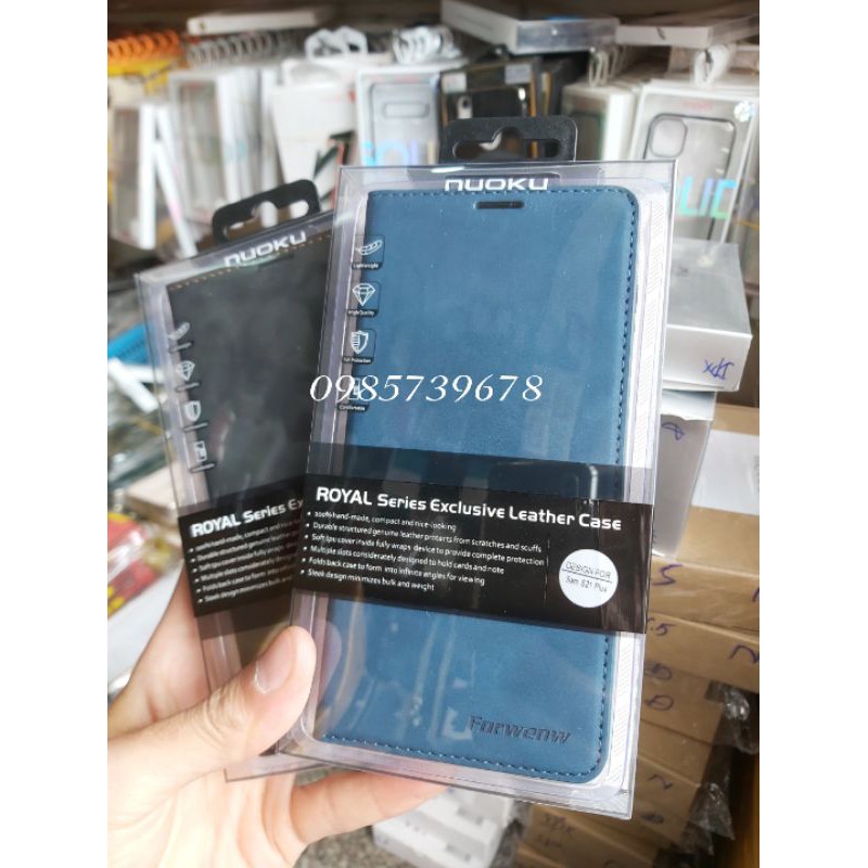 Bao da Nuoku Royal dạng ví cho samsung S22/S22 plus/S22 ultra/S21/S21 PLUS/S21 ULTRA có ngăn để tiền,