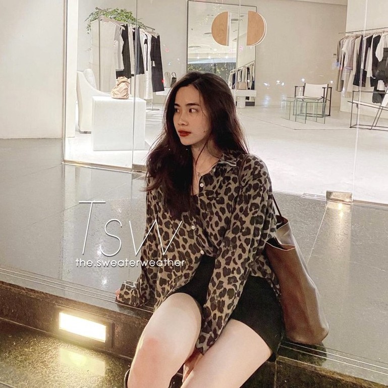 Áo Sơ Mi Trơn Và Da Beo Dáng Dài PEONYB Nữ [FREESHIP] 🌸 Thun túi ngực công sở, phông kiểu basic loang màu Ulzzang HOT 🌸 | BigBuy360 - bigbuy360.vn