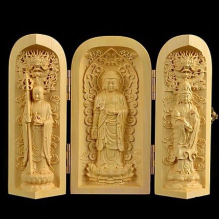 ((GIẢM CỰC SỐC )) Tượng Phật Gỗ A Di Đà, Quan Âm Gỗ Hoàng Dương - TẶNG 1 VÒNG ĐEO TAY Hàng cao cấp -hàng giá xuất xưởng 