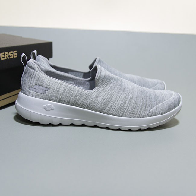 Giày Skechers slip-on thấp cổ vải ghi STVG04 w