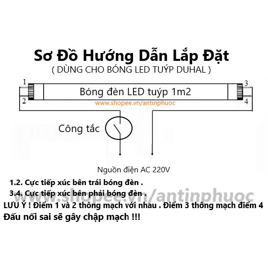 Bóng đèn LED tuýp nhựa 1m2 Duhal 20w - đèn led tube 0,6m  -1mT8 công suất  thật Duhal 10w ,20w ,36w ánh sáng trắng - vàn