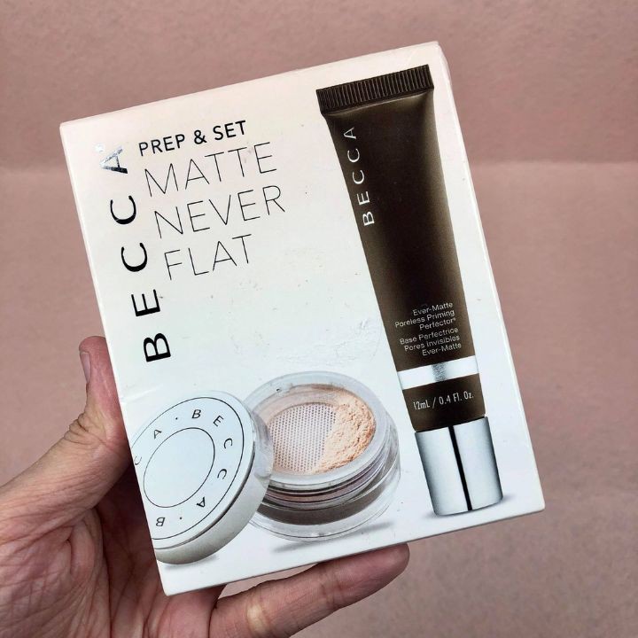 Set kem lót và phấn phủ Becca Matte Never Flat 2in1