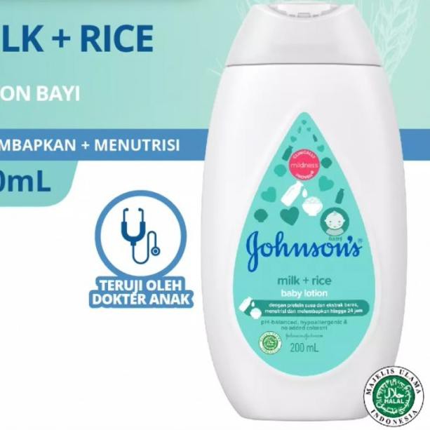 Kem dưỡng ẩm Johnson'S COTTONTOUCH MILK RICE BABY FACE & BODY LOTION 200ml dành cho trẻ sơ sinh