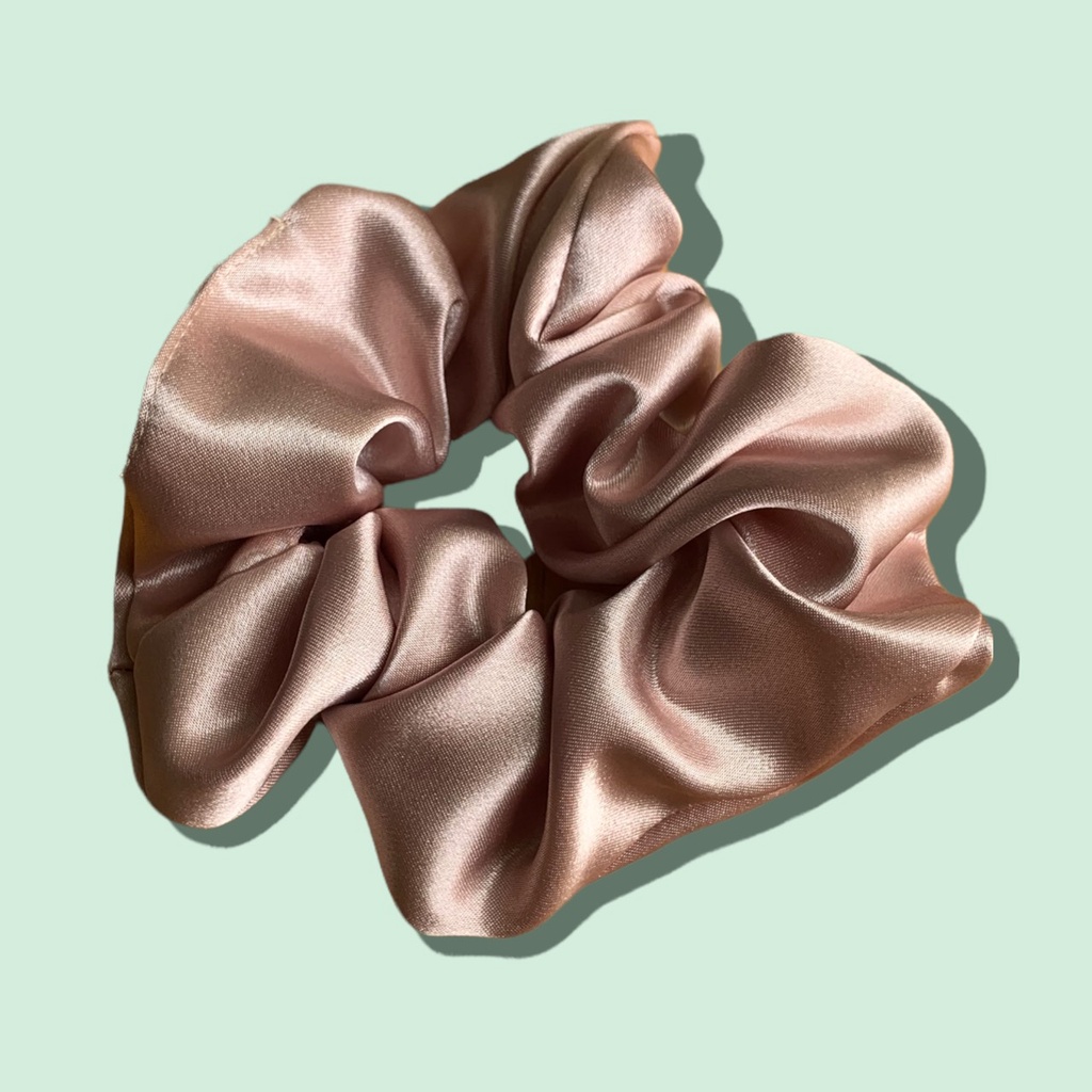 Cột tóc vải scrunchies buộc tóc vải trơn bóng loại đẹp hot trend