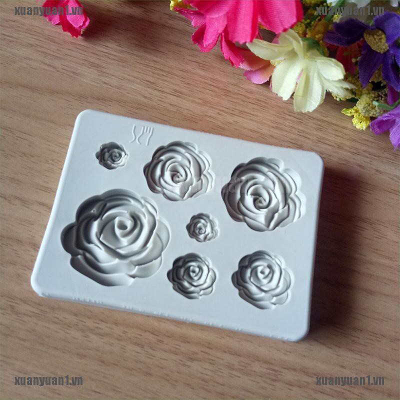 [XUANYUAN1] Khuôn Làm Bánh / Sô Cô La / Kẹo Đường Hình Hoa Hồng 3D Bằng Silicone