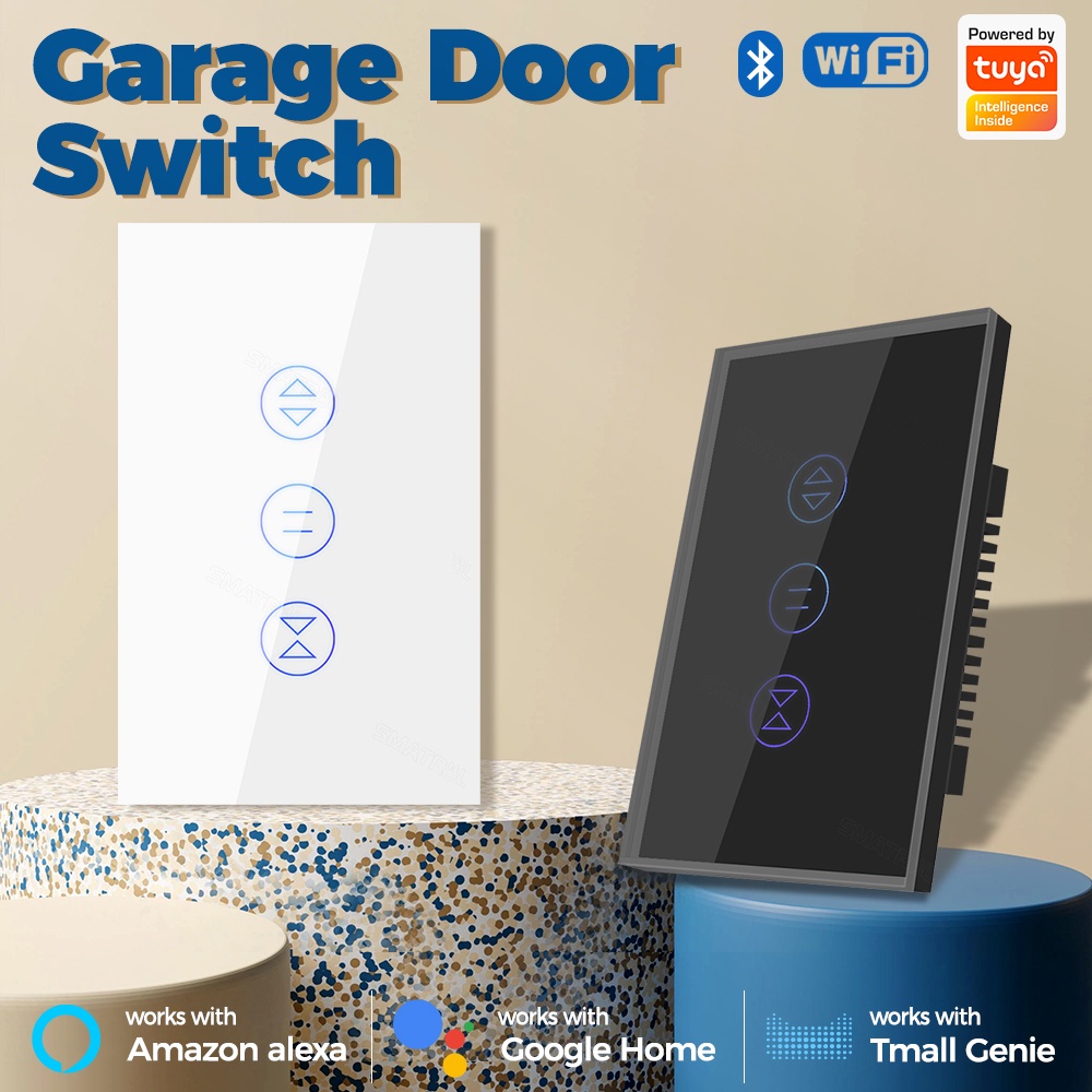 Công tắc cửa cuốn WiFi SMATRUL điều khiển qua điện thoại Ap Tuya (tự dừng khi gặp vật cản/dùng chung remote cửa cuốn)