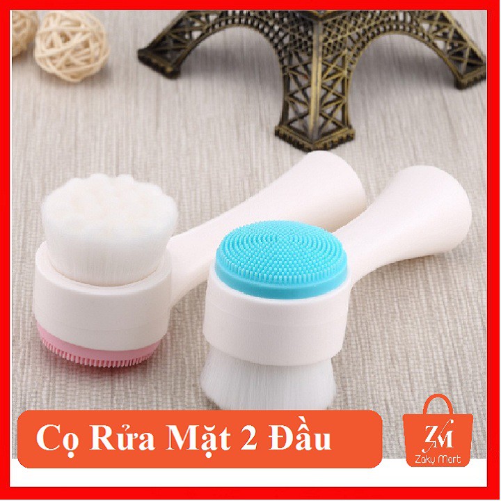 [Ảnh Thật+Video][Loại 1] Cọ Rửa Mặt 2 Đầu Lông Silicon Massage