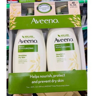 [Date 2022]-Set 2 chai dưỡng thể Aveeno 591ml của Mỹ
