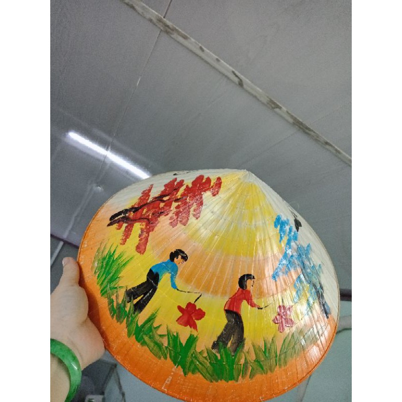 Nón lá vẽ đồng quê cổ truyền cho bé