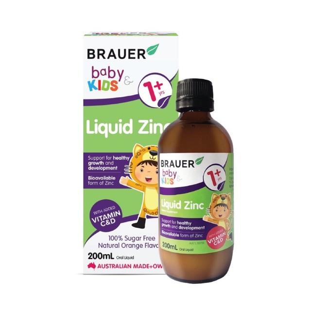 Brauer Liquid Zin C Bổ Sung Kẽm và Khoáng Chất Cho Trẻ Từ 1 Tuổi Trở Lên (Chính hãng ÚC)