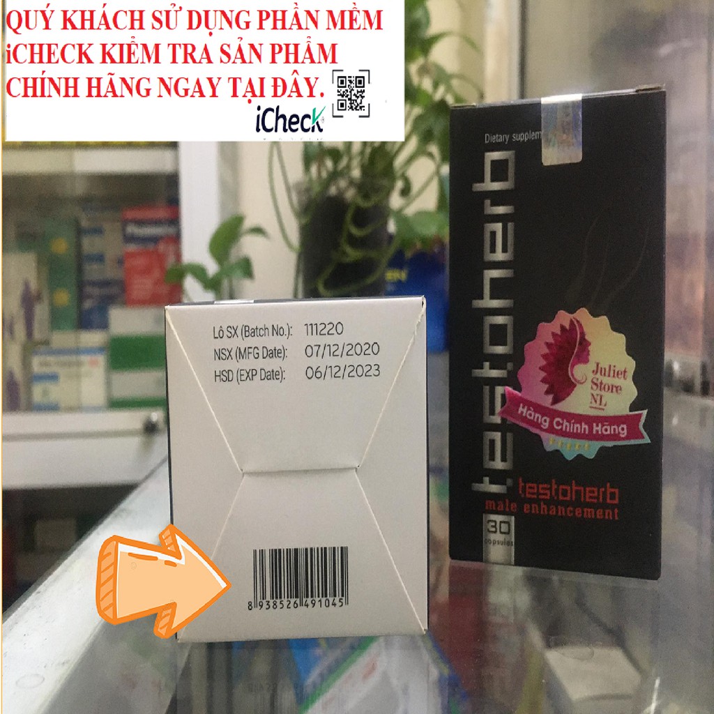 CHÍNH HÃNG TESTOHERB VIÊN UỐNG TĂNG CƯỜNG SINH LỰC CỰC MẠNH DÀNH CHO QUÝ ÔNG TESTOHERB DAILY CHE TÊN KHI GIAO