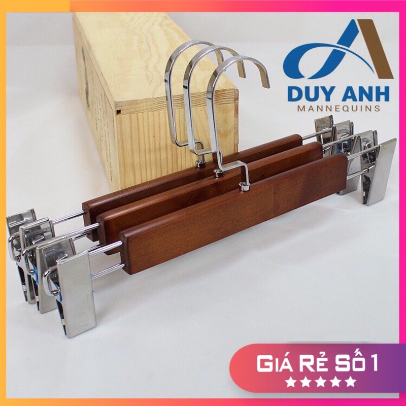 Kẹp Quần Gỗ Nam Nữ : Kẹp Nâu inox