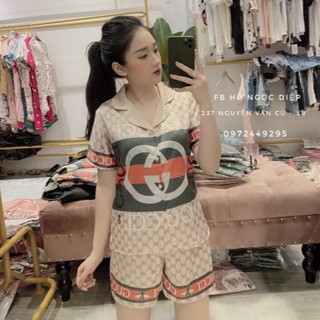 Bộ lụa pijama mặc nhà