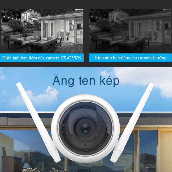 Camera Wifi , Camera Ezviz ngoài trời 2 râu CS-CV310 C3WN 2.0 NT , chống nước tuyệt đối , phát hiện chuyển động | BigBuy360 - bigbuy360.vn