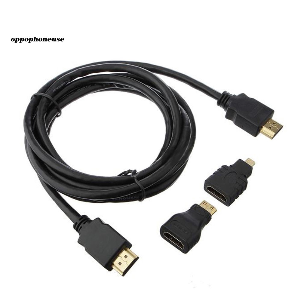 Cáp Hdmi 3 Trong 1 Tốc Độ Cao + Đầu Chuyển Hdmi + Micro Hdmi Mini