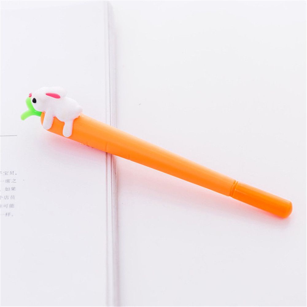 Bút Mực Gel Mực Đen Hình Củ Cà Rốt / Thỏ Dễ Thương Sáng Tạo Cho Học Sinh Hoạt Hình