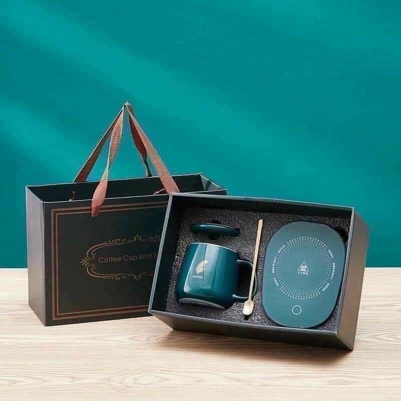 BỘ MÁY HÂM NÓNG SỮA ĐỒ UỐNG TIỆN LỢI KÈM CỐC SỨ LUCKY PHONG CÁCH HOÀNG GIA SIÊU SANG m