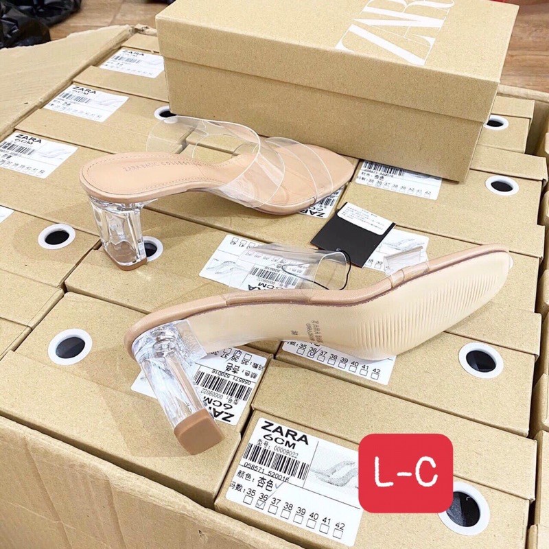 Guốc 2 quai trong zara gót 6p, 9p fullbox