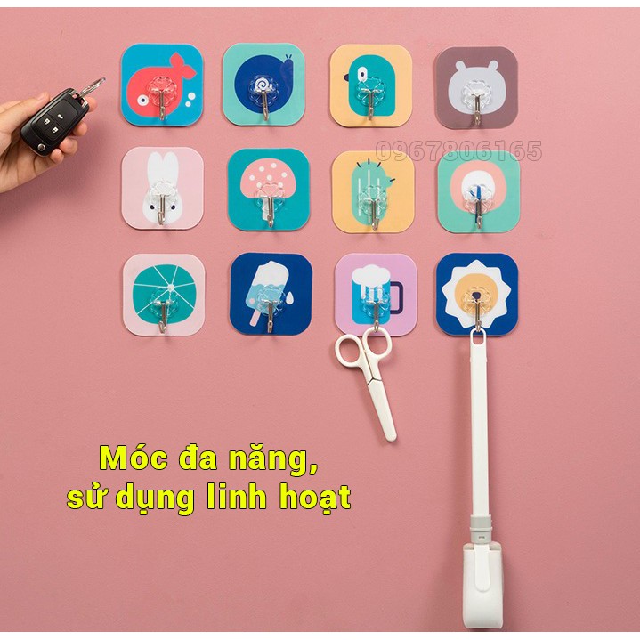 Móc dán treo tường siêu dính, chịu lực tốt hình dáng ngộ nghĩnh