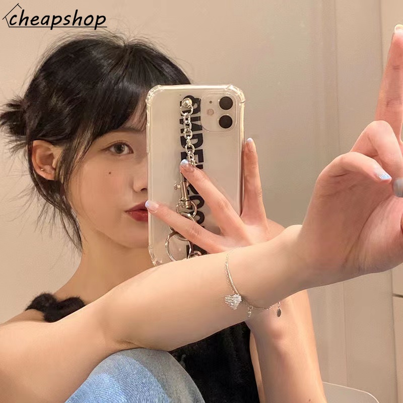 iF YOU Vòng Cổ Choker Mặt Trái Tim Đôi Bằng Bạc Phong Cách Hàn Quốc Dành Cho Nữ